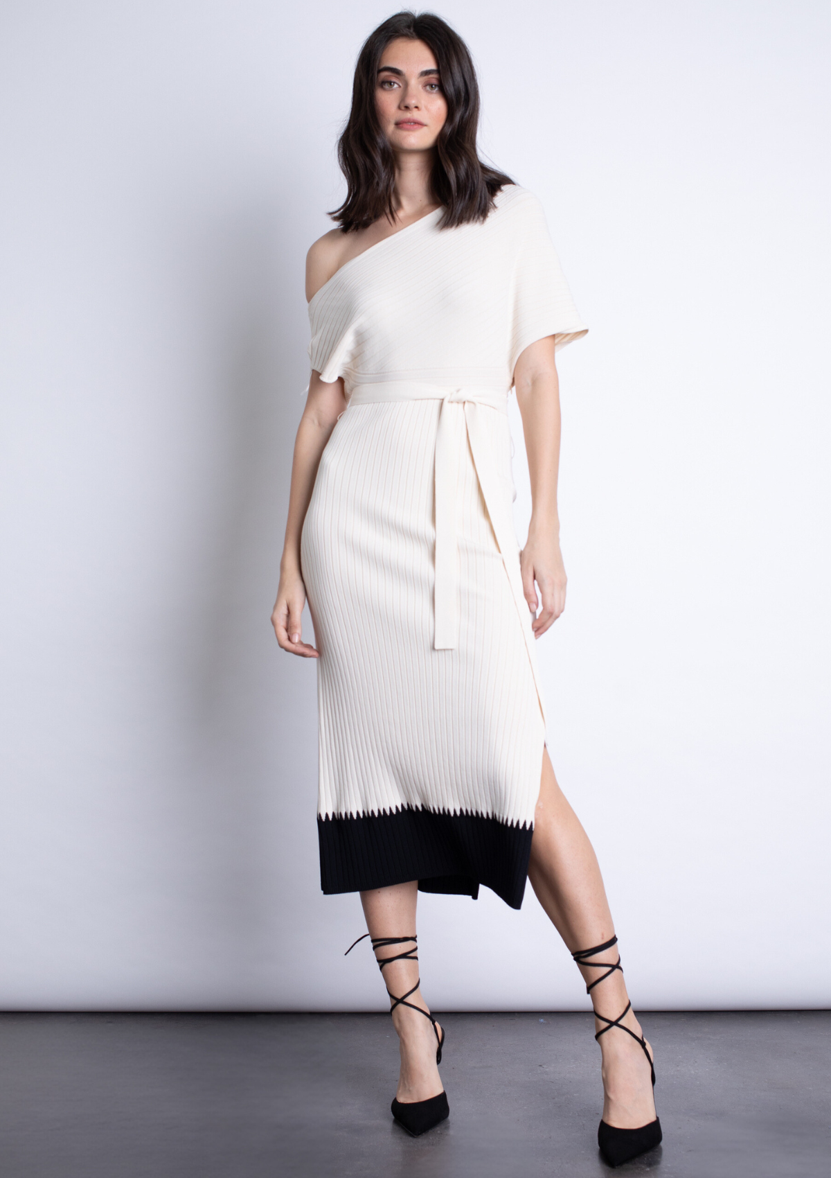 Amber Knit Midi Dress - Winter White